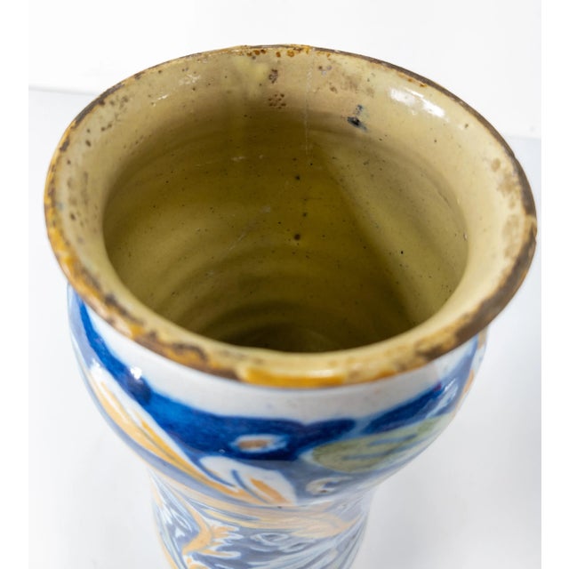 19th Century Italian Majolica Faience Albarello Drug Jar For Sale - Image 9 of 12