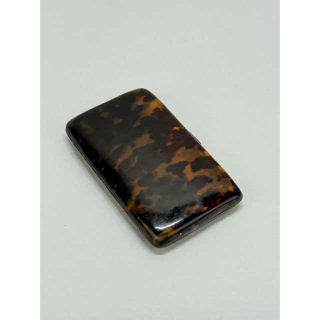 19th C. Georgian Continental Tortoiseshell Cigar Case With Vermeil Silver Mounts For Sale In Providence - Image 6 of 7
