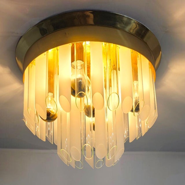 Mid-Century Modern Mid-Century Ceiling Light with Glass Tubes by J. T. Kalmar for Kalmar Franken KG, 1970s For Sale - Image 3 of 9