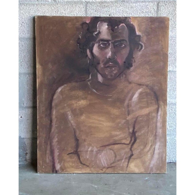 Late 20th Century Boho Chic Regone Pierokkis Signed Oil Painting For Sale In West Palm - Image 6 of 7