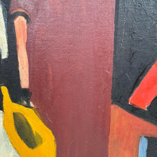 Drawing/Sketching Materials Vintage Original Expressionist Oil Painting For Sale - Image 7 of 12