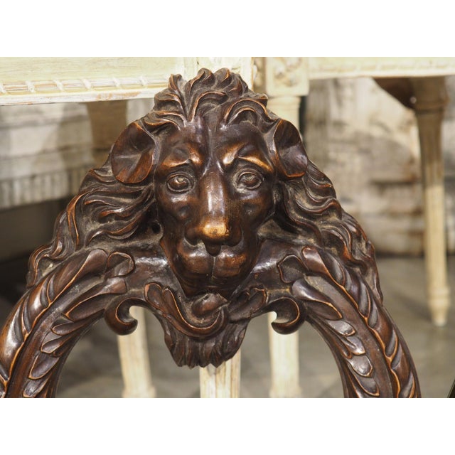 Brown Oversized French Carved Walnut Study of a Bronze Door Knocker, 19th Century For Sale - Image 8 of 16