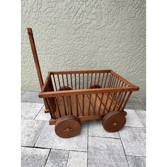 Vintage Mid 1900s Decorative Wooden Goat Cart For Sale - Image 11 of 12