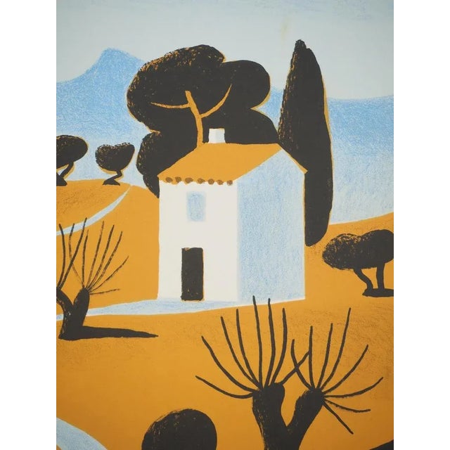 Jean Hugo, Landscape of Provence with Cypresses, Original Signed Lithograph For Sale - Image 4 of 6