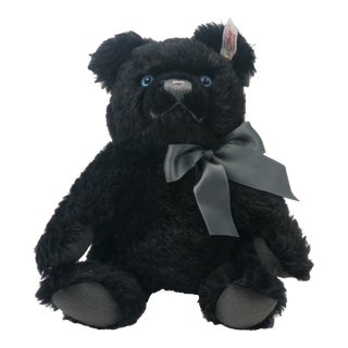 Vintage Steiff Limited Edition "Black Jackie" Mohair Teddy Bear - Mint With Tags For Sale