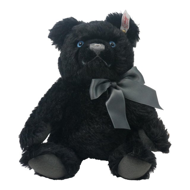 Vintage Steiff Limited Edition "Black Jackie" Mohair Teddy Bear - Mint With Tags For Sale