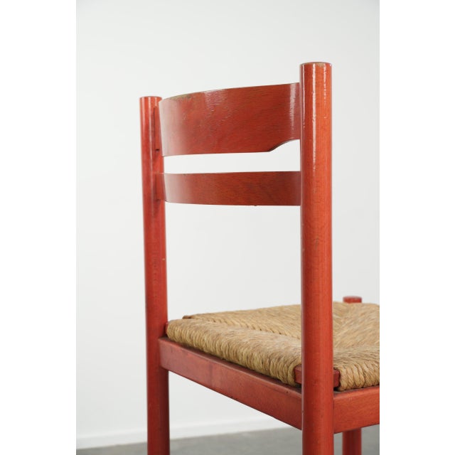 Vintage Wooden Chair with Woven Cane Seat, 1970s For Sale - Image 11 of 12