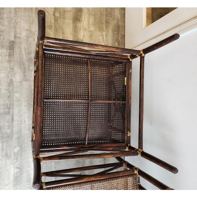 Late 20th Century McGuire Rattan Target Design Occasional Table - Pair ...