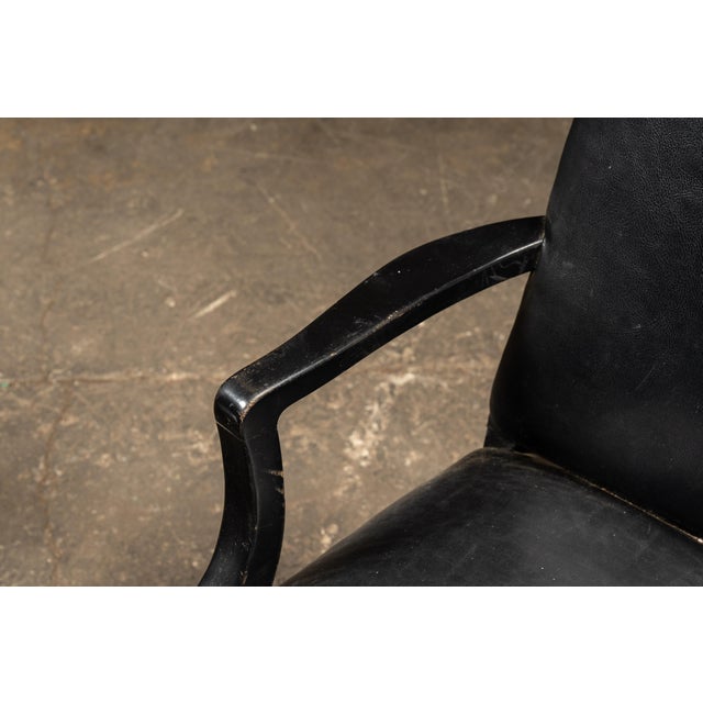 Pair of Black Leather Revival Armchairs With Nailhead Trim For Sale - Image 11 of 12