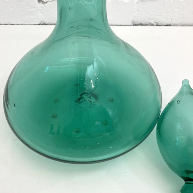 Vintage Blenko Sea Green Tall Decanter Design Design #5815 For Sale In San Francisco - Image 6 of 9