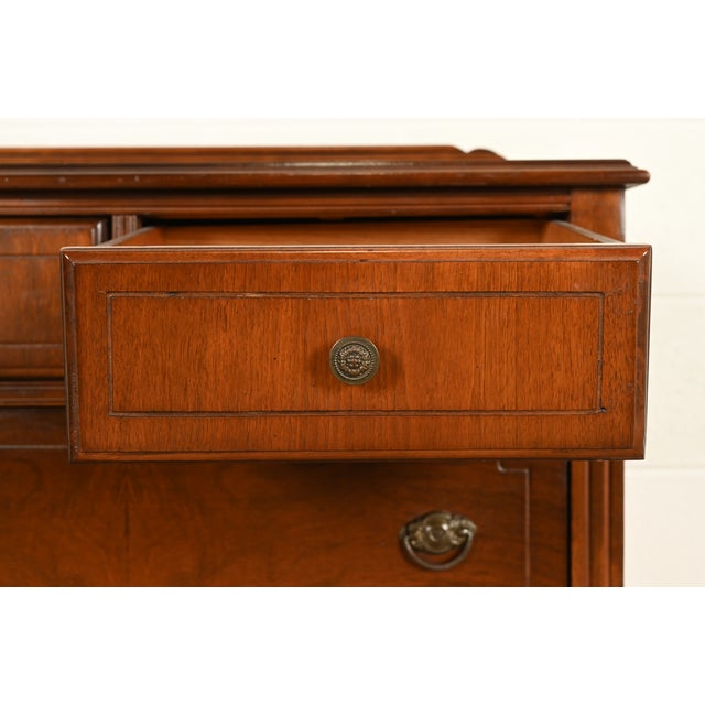 Brown Berkey & Gay Style Antique French Regency Louis XVI Walnut Highboy Dresser, Circa 1930s For Sale - Image 8 of 14