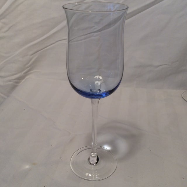 1960s Italian Multi Colored Tall Stem Crystal Wine Glasses - Set of 11 For Sale - Image 5 of 13