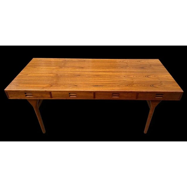 Brown Teak 4-Drawer Writing Table by Nanna Ditzel for Soren Wiladsen, 1960s For Sale - Image 8 of 8