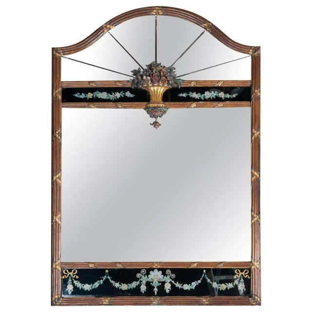 Carved Wood and Églomisé Mirror For Sale - Image 11 of 11