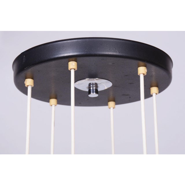 Mid-Century Chandelier in Steel by Elektroinstala Jílové, Czech, 1960s For Sale - Image 11 of 16