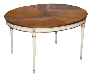Extendable Dining Table in Cherrywood and Hand-Painted Gilt Wood from Kindel Furniture