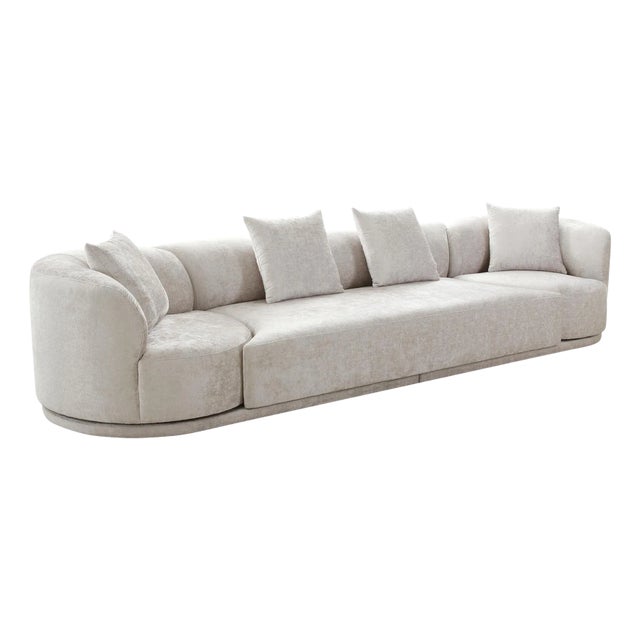 Pasargad Home Amalfi Sectional 4 Pieces Sofa Set, Beige For Sale