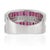 Metal Art Deco Baguette Cut 3.16 Ct Ruby & Diamond Wide Anniversary Band Ring, Size 7 For Sale - Image 7 of 14