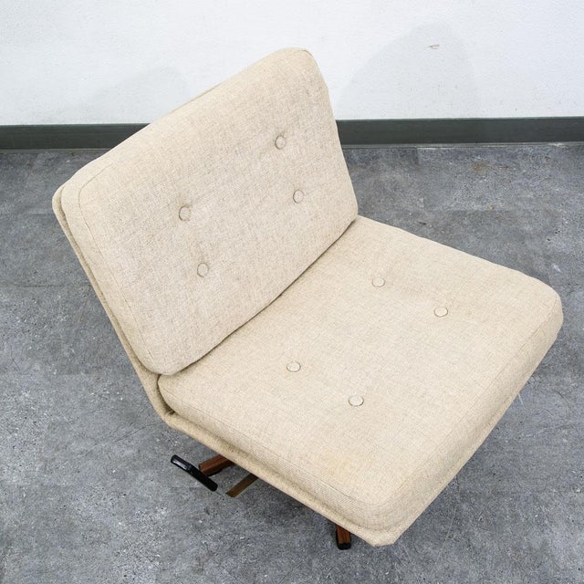 Mid Century Danish Modern Lounge Chair Tan Swivel Denmark Swivel Slatte Sweden For Sale In Sacramento - Image 6 of 11