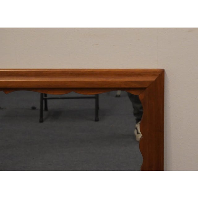 Sprague & Carleton Solid Hard Rock Maple Colonial Early American 48" Scalloped Dresser / Wall Mirror For Sale - Image 4 of 7