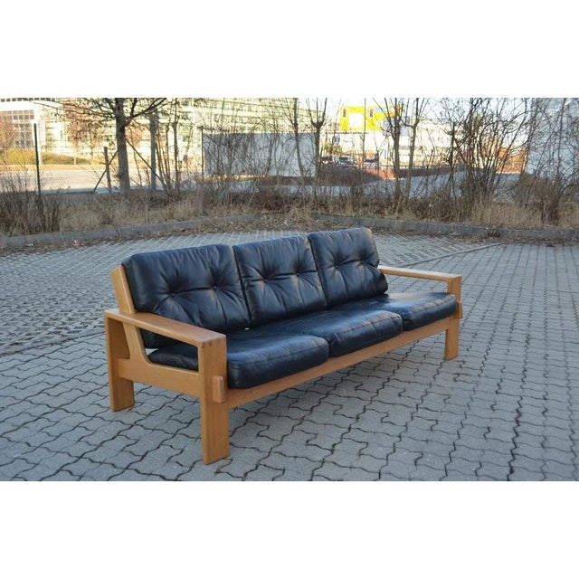 Wood Vintage Leather Bonanza Sofa by Esko Pajamies for Asko For Sale - Image 7 of 15