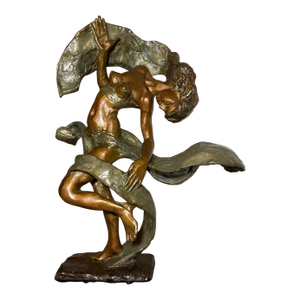 Large Vintage Milton Elting Hebald American Embrace Bronze Nude Sculpture Statue