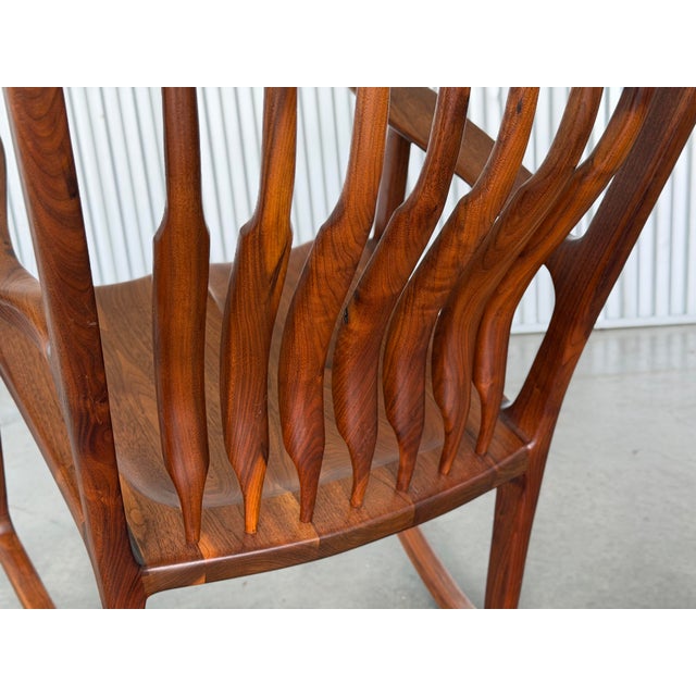 Sam Maloof Style Sculptural Rocking Chair by Harold Dodson, Pickens Sc, 2006 For Sale - Image 12 of 12