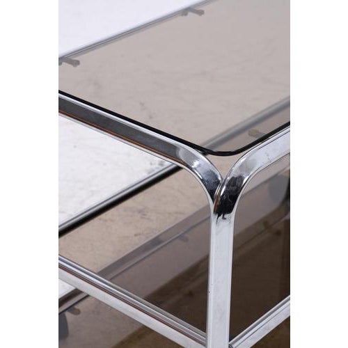 Mid-Century Chrome and Smoked Glass Serving Trolley, 1970s For Sale - Image 13 of 15
