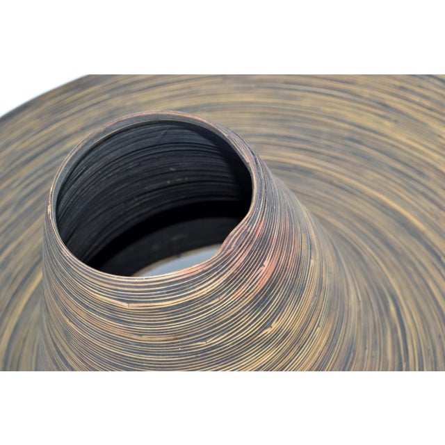 Wood Vintage Indoor Decorative Planters 42 Inches Diameter Swirled Cane Vase - a Pair For Sale - Image 7 of 13