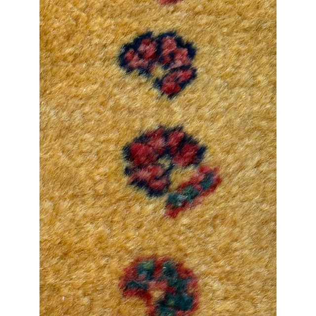 Yellow 2ft 9in × 6ft 9in Handknotted Wool Runner, Vintage For Sale - Image 8 of 12