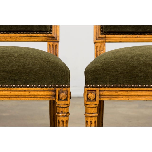 Set of 10 Late 19th Century French Louis XVI Fruitwood Dining Chairs For Sale - Image 9 of 18