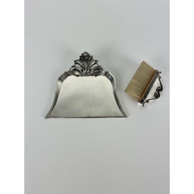 800 Silver Crumb Catcher and Brush, Italy, 1980s, Set of 2 For Sale - Image 9 of 15