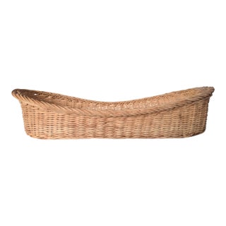 Vintage French Wicker Bread Baguette Basket For Sale