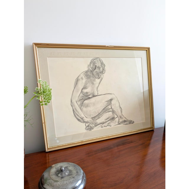 Alexander Macpherson, Female Nude Study, 1949, Charcoal on Paper For Sale - Image 4 of 13