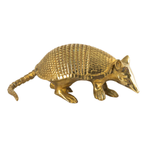 Vintage Solid Cast Brass Armadillo Figure