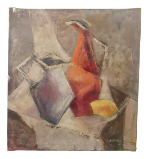 Edith Ferullo, Die drei Krüge, Oil on Canvas, 1961