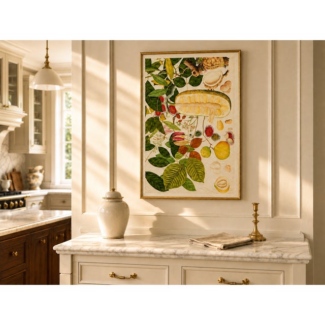 Green Asian Tropical Fruit Botanical Plate 1, Giclée Art Print, 36" X 54" For Sale - Image 8 of 9