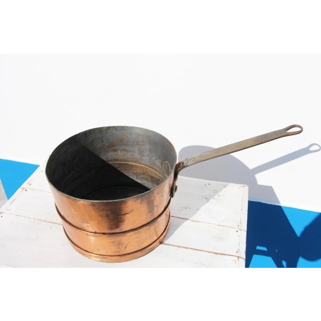 Metal 19th Century Portuguese Large Copper Long Handled Pan For Sale - Image 7 of 13