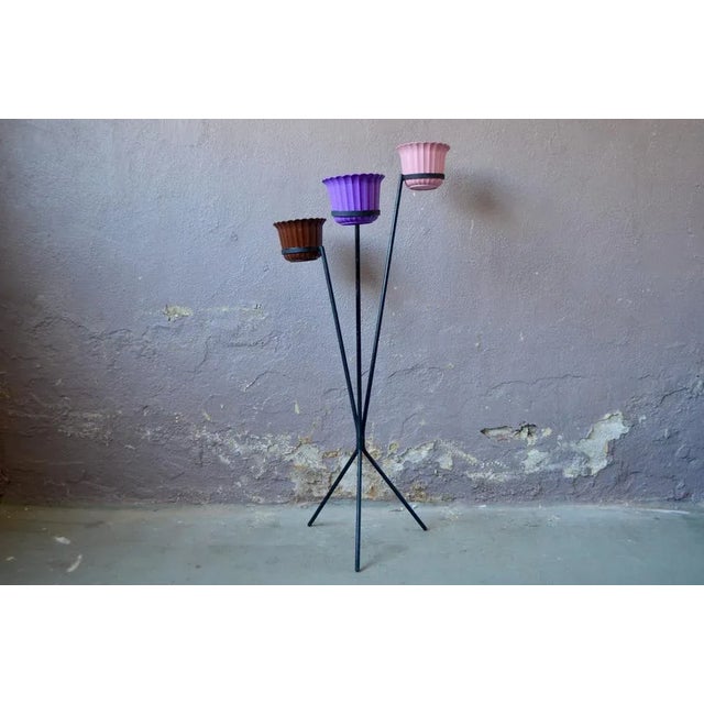 Black Modernist Tripod Plant Holder, 1950s For Sale - Image 8 of 8