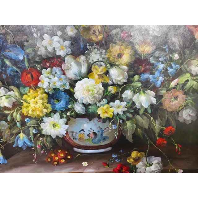 Terence Alexander-British, Still Life, 1950, Large Oil on Canvas For Sale - Image 8 of 13