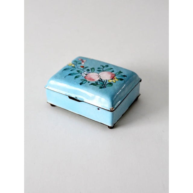 Farmhouse Antique Cloisonne Box With Matchbox Holder For Sale - Image 3 of 11