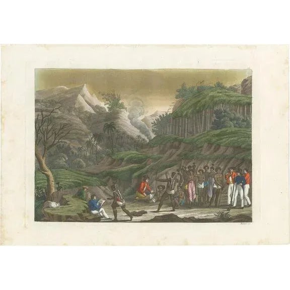 Early 19th Century Ferrario, The French Troops on Ombai Island, 1831, Print on Paper For Sale - Image 5 of 5