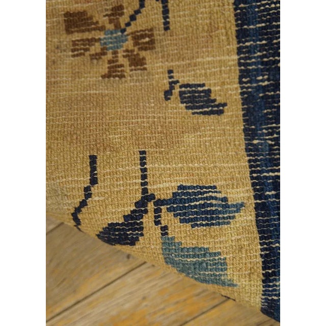 1920s Navy Blue Open Field Medallion Antique Chinese Peking Knotted Rug Carpet For Sale - Image 12 of 12