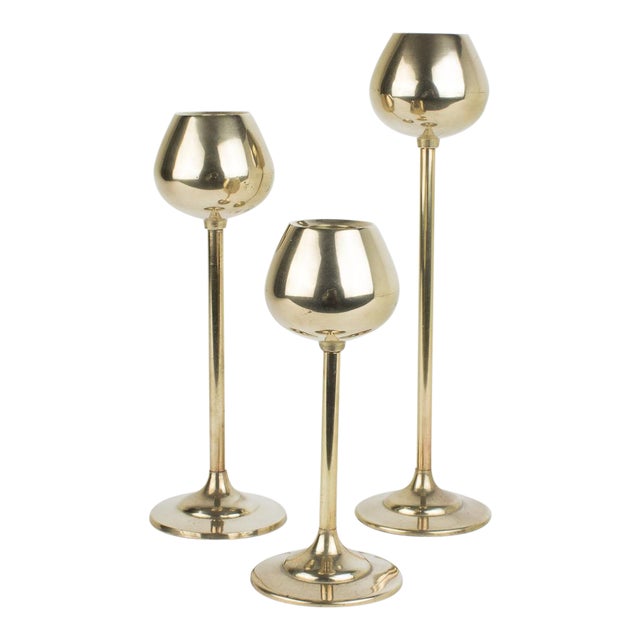 Brass Globe Candlesticks Set of 3 Chairish
