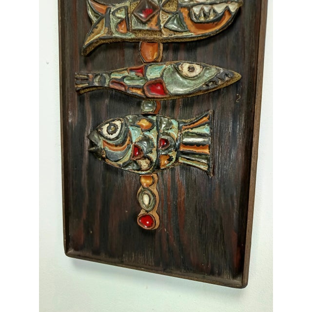 Green Vintage Ceramic Wall Panel by Roland Zobel, 1950s For Sale - Image 8 of 13