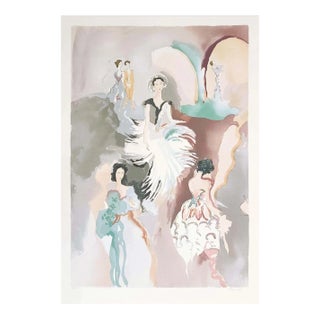 1980s "Ballet Visions (Plate 1)" Abstract Figurative Numbered Serigraph by Jane Bazinet For Sale