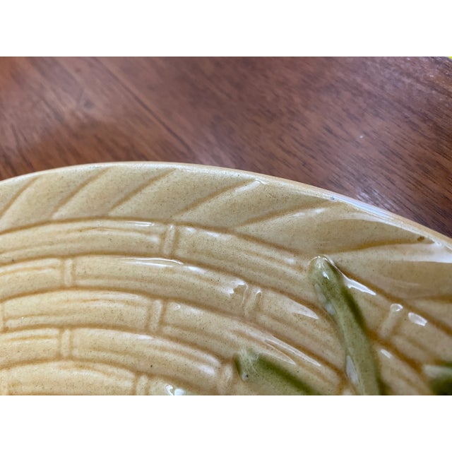 Tan Vintage German Schramberg Majolica Platter For Sale - Image 8 of 9