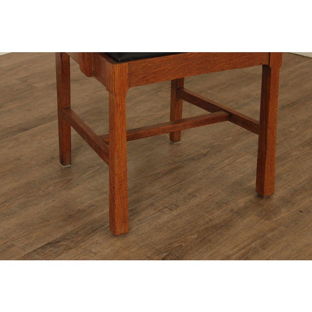 J.K. Rishel Furniture Co. Antique Mission Oak Set Of Six Dining Chairs For Sale - Image 9 of 12