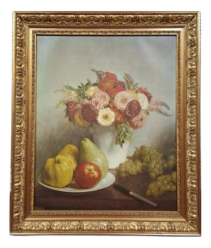 After Henri Fantin-Latour, Still Life with Flowers and Fruit, 1970s, Oil on Canvas