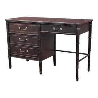 Vintage Henry Link Bali Hai Faux Bamboo Writing Desk For Sale